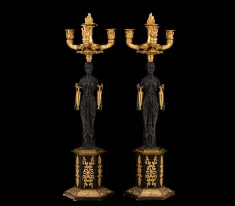 Coppia di candelabri Impero