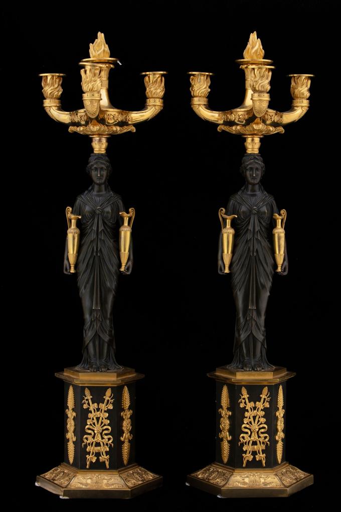 Coppia di candelabri Impero