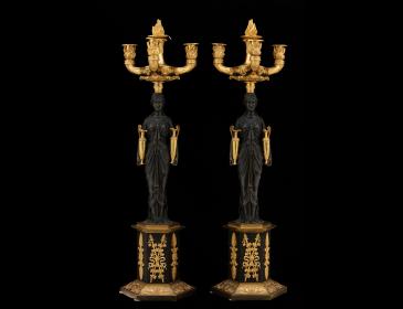 Coppia di candelabri Impero