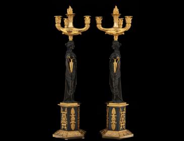 Coppia di candelabri Impero
