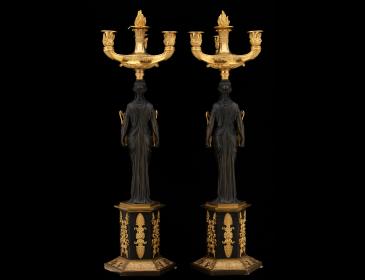 Coppia di candelabri Impero