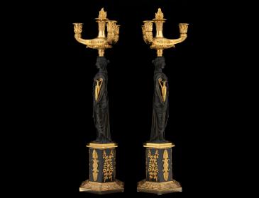 Coppia di candelabri Impero