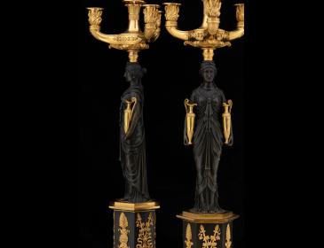 Coppia di candelabri Impero