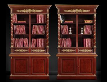 Coppia di librerie in mogano