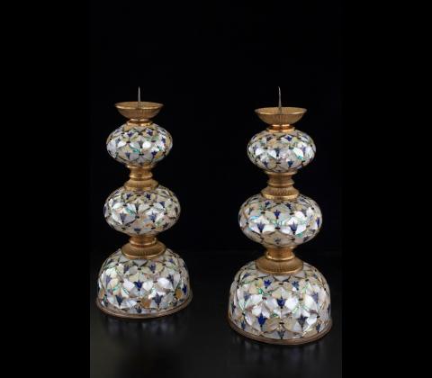 Candelabri in madreperla