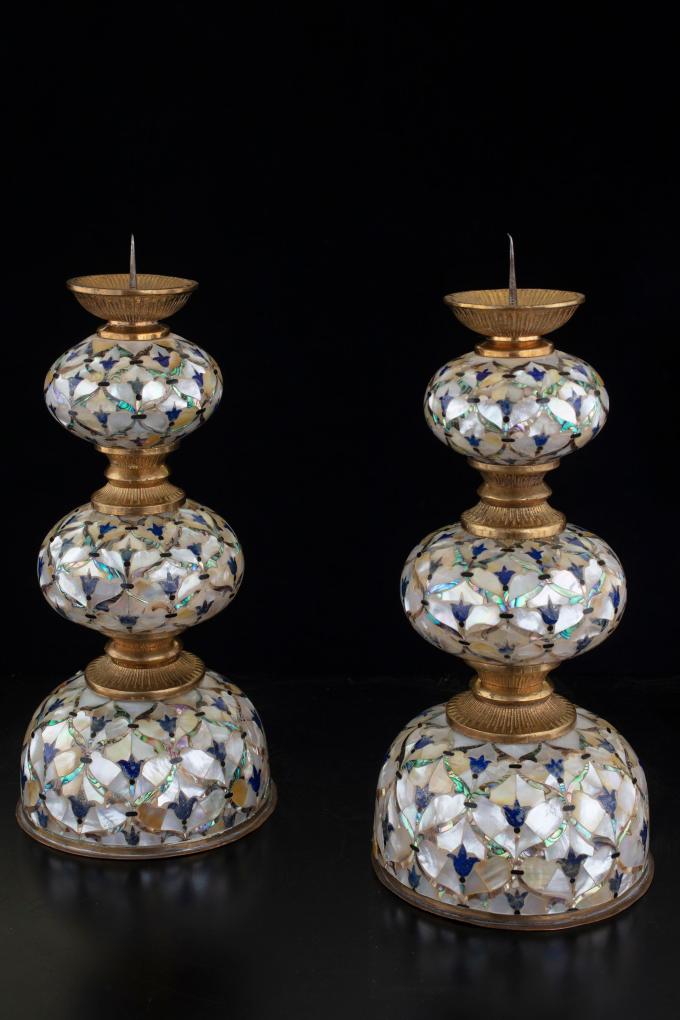 Candelabri in madreperla