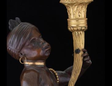 Coppia di mori reggi candela