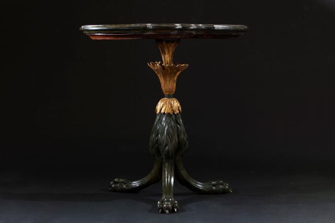 Coffee table with scagliola top