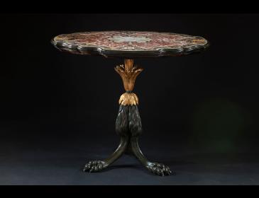 Coffee table with scagliola top