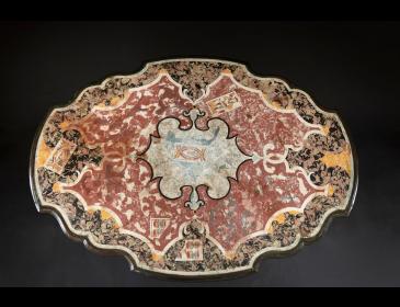 Coffee table with scagliola top