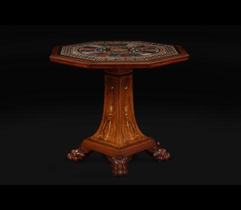 Tavolo con piano in pietre dure