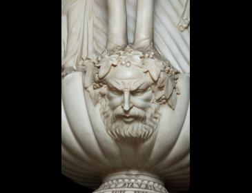 Pair of large white statuary marble vases