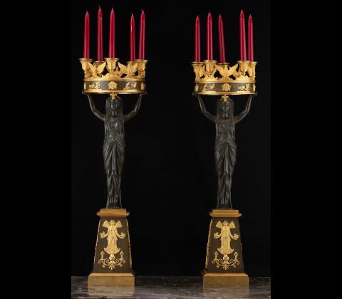 Coppia di candelabri stile Impero