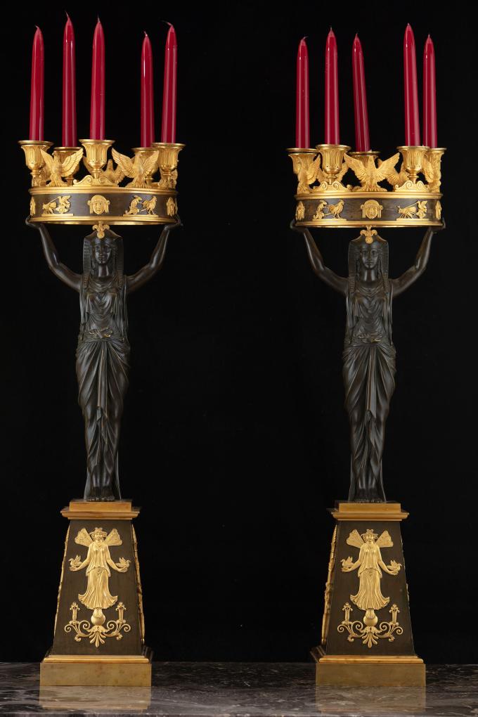 Coppia di candelabri stile Impero