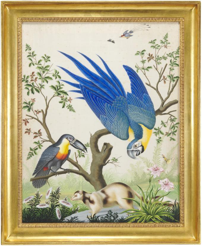 An Italian painting on silk panel, attributed to Carlo Antonio Raineri (1765-1826) and Vittorio Raineri (1797-1869), circa 1825