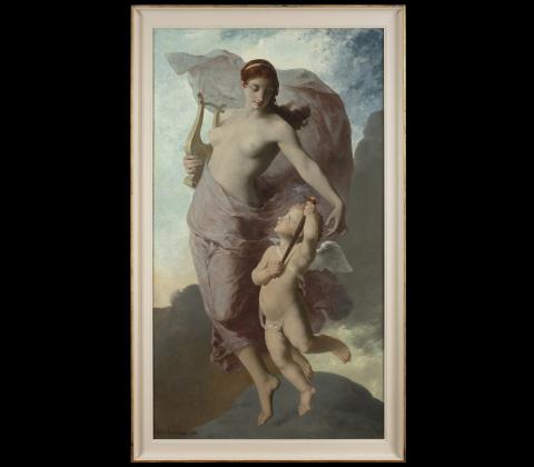 Large oil painting on canvas by the French artist Hélène Luminais (1841–1911)