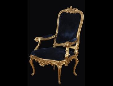 Set of four Roman Louis XV armchairs 