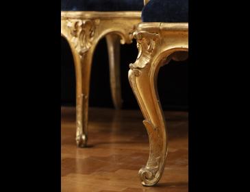 Set of four Roman Louis XV armchairs 