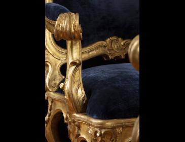 Set of four Roman Louis XV armchairs 
