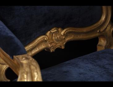 Set of four Roman Louis XV armchairs 