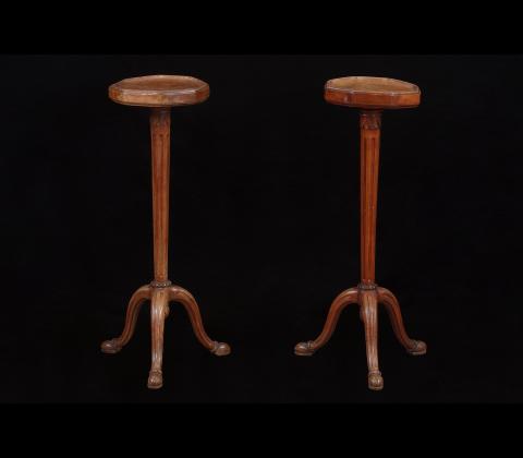 Pair of walnut gueridons