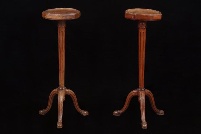 Pair of walnut gueridons