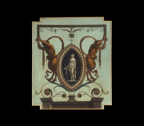 Four panels decorated with grotesques