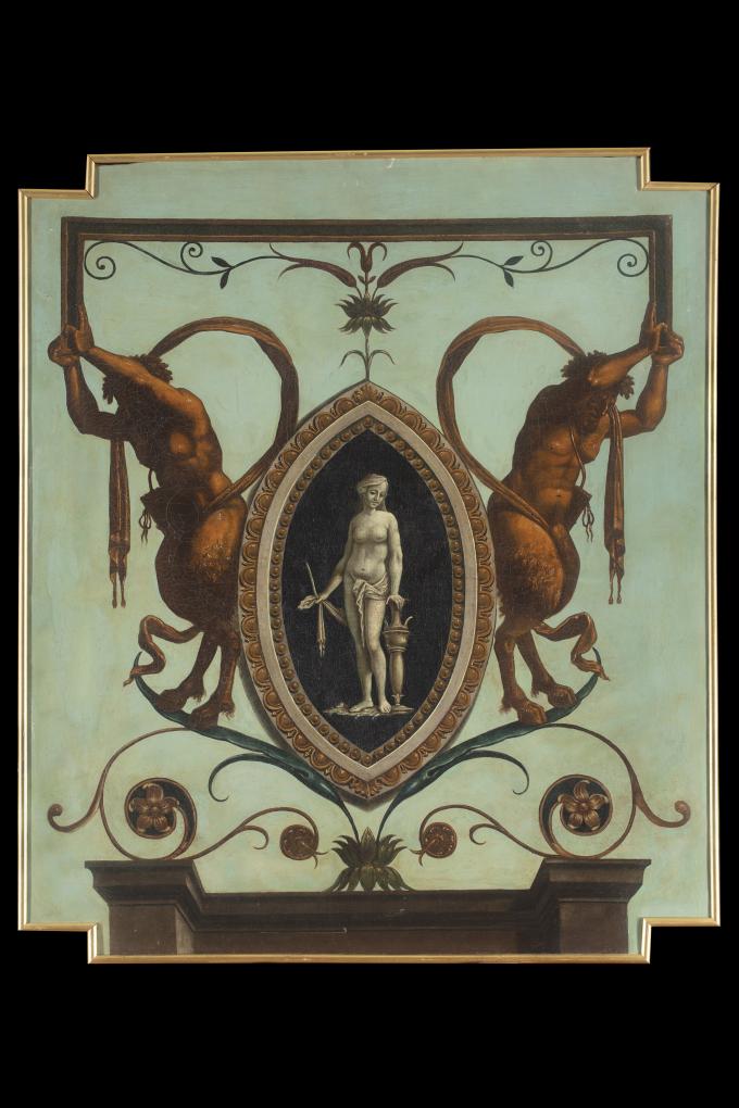 Four panels decorated with grotesques