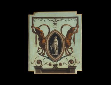 Four panels decorated with grotesques