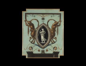 Four panels decorated with grotesques
