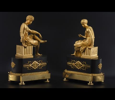 Pair of Empire bronze figures