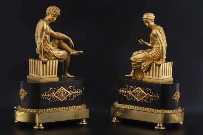 Pair of Empire bronze figures